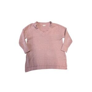 Altar'd State Sweater V-Neck Ribbed Knit‎ Pullover Casual Pink Size S